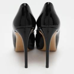 Salvatore Ferragamo Black Patent Leather Vara Bow Pumps Size 40