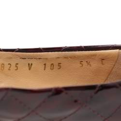 Salvatore Ferragamo Burgundy Patent Leather Varina Ballet Flats Size 36