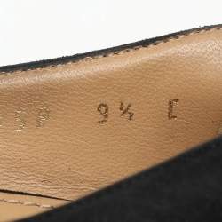 Pre Owned Salvatore Ferragamo Black Suede Rosella Peep Toe Pumps Size 40