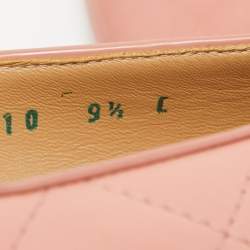 Pre Owned Salvatore Ferragamo Pink Quilted Patent and Leather Bow Ballet Flats Size 40