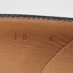 Pre Owned Salvatore Ferragamo Grey Patent Leather Vara Bow Pumps Size 40.5