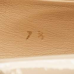 مملوكة مسبقًا Salvatore Ferragamo Beige Patent Leather Mimi Ballet Flats Size 38