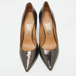Salvatore Ferragamo Black Leather Pointed Toe Pumps Size 40