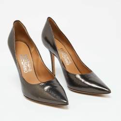 Salvatore Ferragamo Black Leather Pointed Toe Pumps Size 40