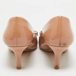 Salvatore Ferragamo Pink Patent Leather Vara Bow Pumps Size 36.5