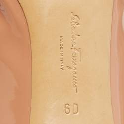 Salvatore Ferragamo Pink Patent Leather Vara Bow Pumps Size 36.5
