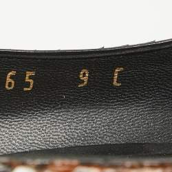 Salvatore Ferragamo Black Leather and Python Leather Pointed Toe Pumps Size 39.5