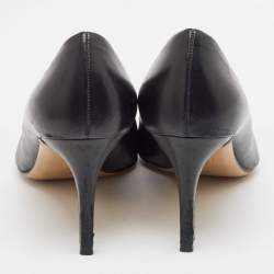 Pre Owned Salvatore Ferragamo Black Leather Bow Zeri Pumps Size 40