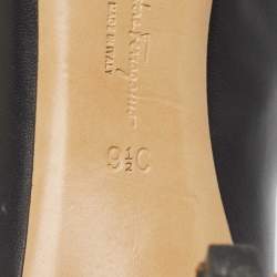 Pre Owned Salvatore Ferragamo Black Leather Bow Zeri Pumps Size 40