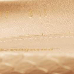 Pre Owned Salvatore Ferragamo Beige Python Bow Zeri Pumps Size 40