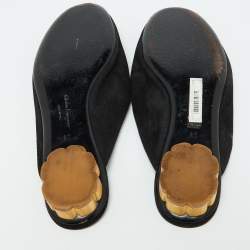 Salvatore Ferragamo Black Suede Bow Flat Mules Size 36.5