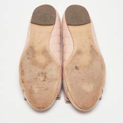 Salvatore Ferragamo Pink Quilted Leather Varina Ballet Flats Size 37