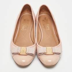 Salvatore Ferragamo Pink Quilted Leather Varina Ballet Flats Size 37
