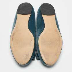 Salvatore Ferragamo Blue Velvet Vara Bow Ballet Flats Size 40