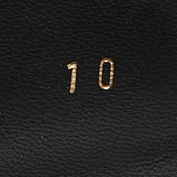 Pre Owned Salvatore Ferragamo Black Leather Slingback Flats Size 40.5