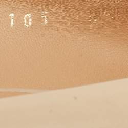 Pre Owned Salvatore Ferragamo Beige Leather Varina Ballet Flats Size 37