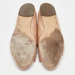 Salvatore Ferragamo Beige Patent Leather Varina Ballet Flats Size 39