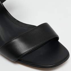Salvatore Ferragamo Black Leather Cayla Ankle Strap Sandals Size 37
