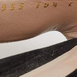 Salvatore Ferragamo Black Lizard Embossed Leather Vara Bow Slide Sandals Size 41