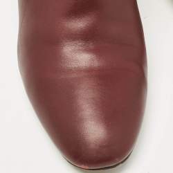 Salvatore Ferragamo Burgundy Leather Ankle Length Boots Size 41