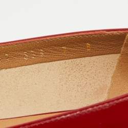 Salvatore Ferragamo Red Patent Leather Vara Bow Pumps Size 37.5