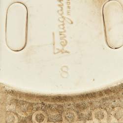 Salvatore Ferragamo White Jelly Bow Accents Flat Sandals Size 38.5