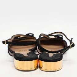 Pre Owned Salvatore Ferragamo Black Suede Vara Bow Ankle Strap Flat Sandals Size 38.5