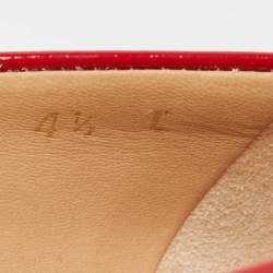 Pre Owned Salvatore Ferragamo Red Patent Leather Vara Bow Pumps Size 35