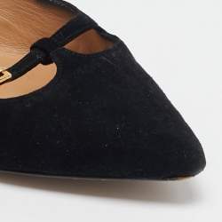 Salvatore Ferragamo Black Suede Ballet Flats Size 37