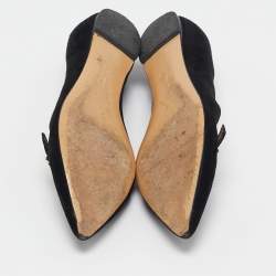 Salvatore Ferragamo Black Suede Ballet Flats Size 37