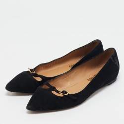 Salvatore Ferragamo Black Suede Ballet Flats Size 37