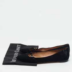 Salvatore Ferragamo Black Suede Ballet Flats Size 37