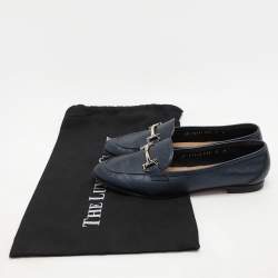 Salvatore Ferragamo Navy Blue Leather Loafers & Moccasins Size 38.5