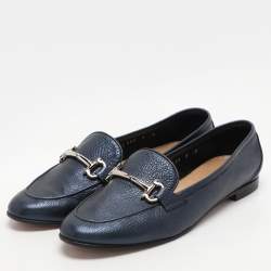 Salvatore Ferragamo Navy Blue Leather Loafers & Moccasins Size 38.5