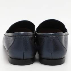 Salvatore Ferragamo Navy Blue Leather Loafers & Moccasins Size 38.5