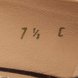 Pre Owned Salvatore Ferragamo Brown Leather Vara Bow Wedge Pumps Size 38