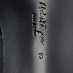 Pre Owned Salvatore Ferragamo Black Leather Thong Slingback Sandals Size 38.5