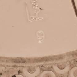 Pre Owned Salvatore Ferragamo Beige Jelly Thong Bow Flats Size 39.5