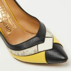 Salvatore Ferragamo Multicolor Leather Pointed Toe Pumps Size 36.5