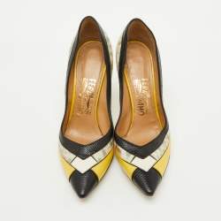 Salvatore Ferragamo Multicolor Leather Pointed Toe Pumps Size 36.5