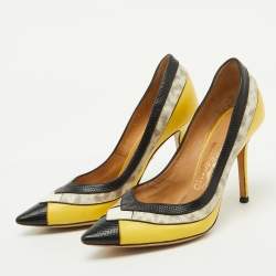 Salvatore Ferragamo Multicolor Leather Pointed Toe Pumps Size 36.5