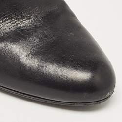 Salvatore Ferragamo Black Leather Gancini Ankle Length Boots Size 36.5