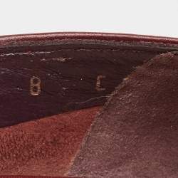 Salvatore Ferragamo Burgundy Leather Bow Pumps Size 38.5