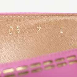 Salvatore Ferragamo Pink Leather Vara Bow Ballet Flats Size 37.5