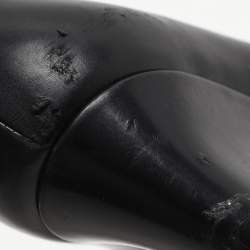 Salvatore Ferragamo Black Leather Vara Bow Wedge Pumps Size 38.5