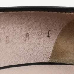 Salvatore Ferragamo Black Leather Vara Bow Wedge Pumps Size 38.5