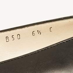 Pre Owned Salvatore Ferragamo Black Leather Bow Block Heel Pumps Size 37