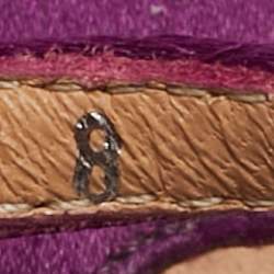 Salvatore Ferragamo Purple Satin Platform Ankle Strap Sandals Size 38.5