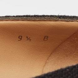 مملوكة مسبقًا Salvatore Ferragamo Black Canvas Vara Bow Darly Espadrille Wedge Pumps Size 40