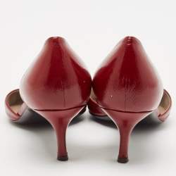 Pre Owned حذاء كعب عالي سالفاتوري فيراغامو بولا جلد رصاصي ميتاليك مزين فيونكة فارا مقدمة مفتوحة نعل سميك مقاس 38.5